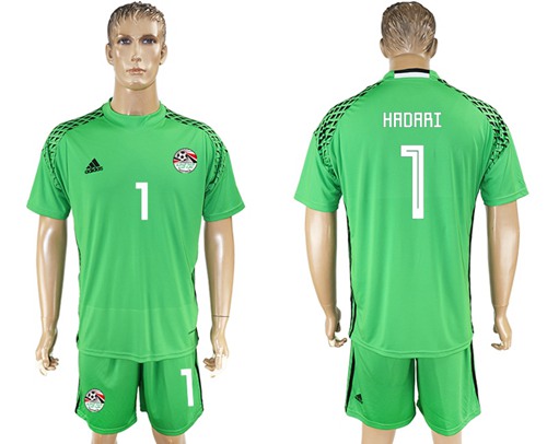 Egypt #1 Hadari Green Goalkeeper Soccer Country Jersey