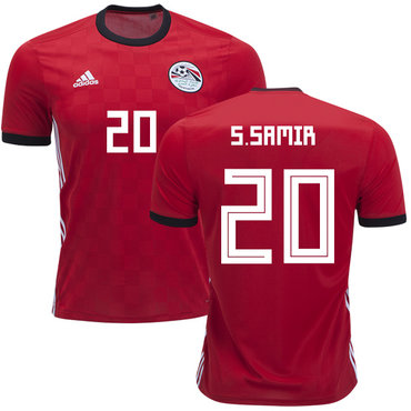 Egypt #20 S.Samir Red Home Soccer Country Jersey