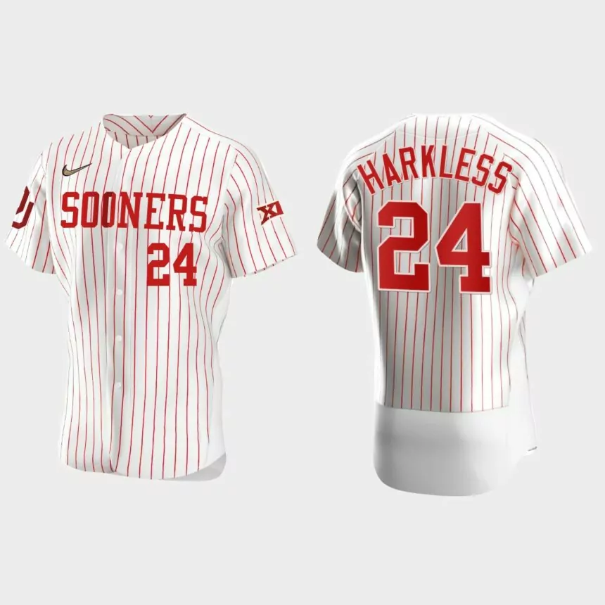 Elijah Harkless Oklahoma Sooners 2021 Vapor Prime College Baseball Jersey – White