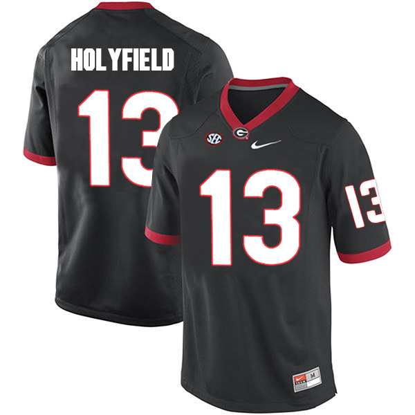 Elijah Holyfield Georgia Bulldogs Men's Jersey - #13 NCAA Black Limited Home