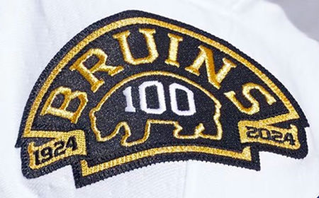 Embroidered Boston Bruins 1924-2024 100 Anniversary Jersey Patch 