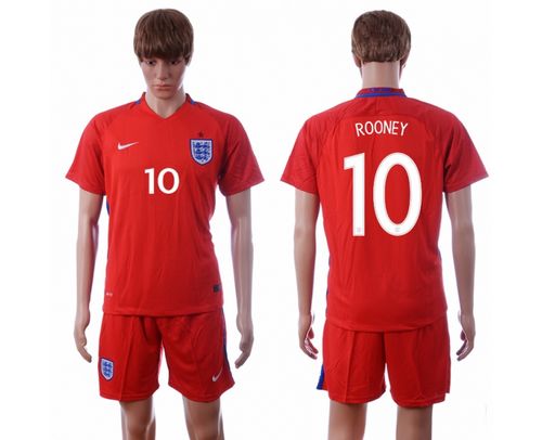 England #10 Wayne Rooney Away Soccer Country Jersey