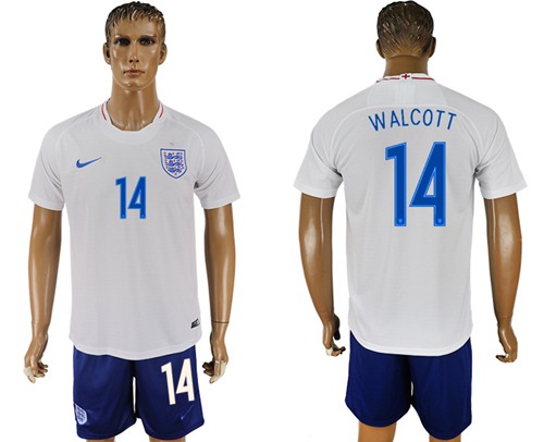 England #14 Walcott Home Soccer Country Jersey
