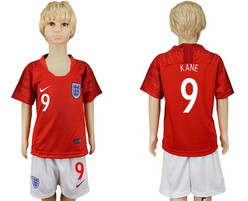 England #9 Kane Away Kid Soccer Country Jersey