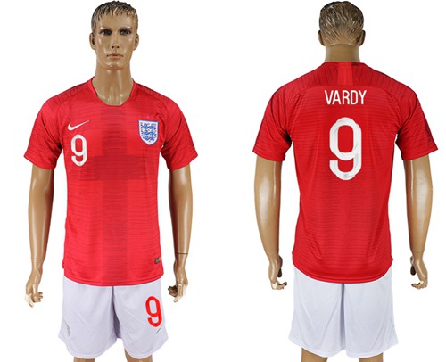 England #9 Vardy Away Soccer Country Jersey