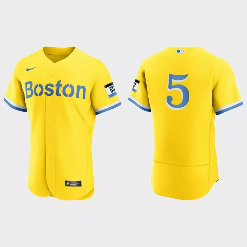 Enrique Hernandez Boston Red Sox 2021 City Connect Authentic Jersey – Gold Light Blue