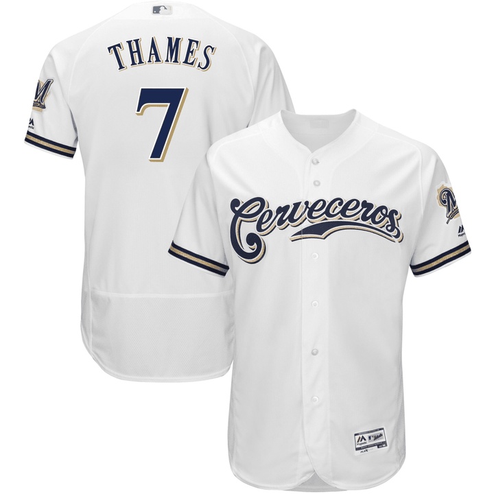 Eric Thames #7 Milwaukee Brewers White Jersey