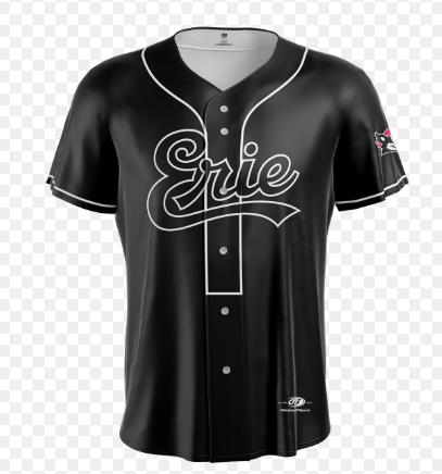 Erie SeaWolves OT Fauxback Black Jersey