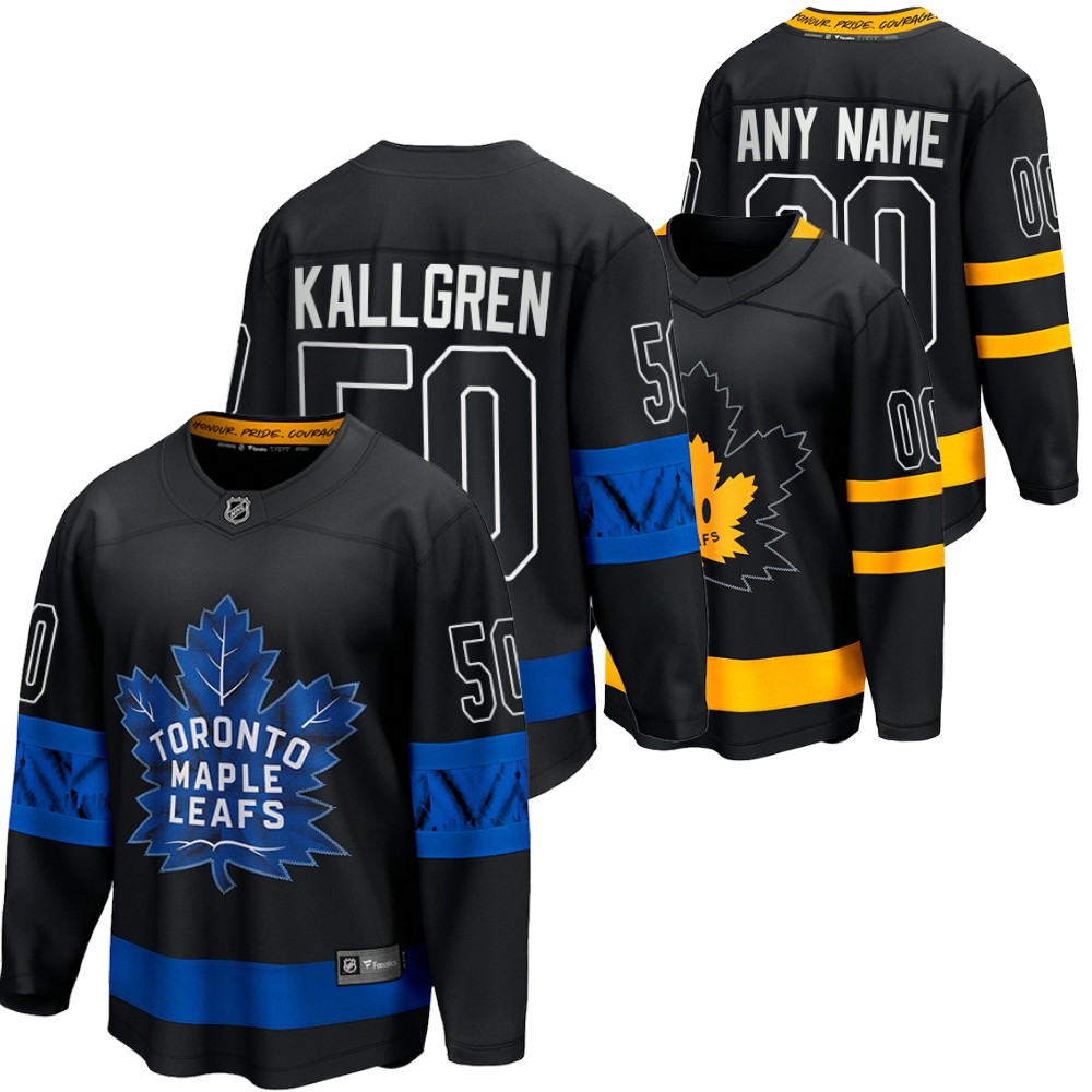 Erik Kallgren Maple Leafs drew house Alternate Reversible Black Premier Jersey