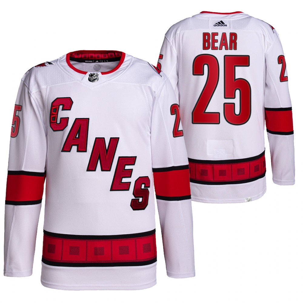 Ethan Bear 2021-22 Carolina Hurricanes White Authentic Pro Away Jersey