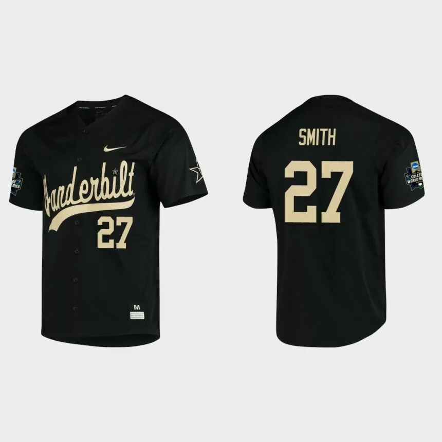 Ethan Smith Vanderbilt Commodores College World Series Baseball Jersey – Black