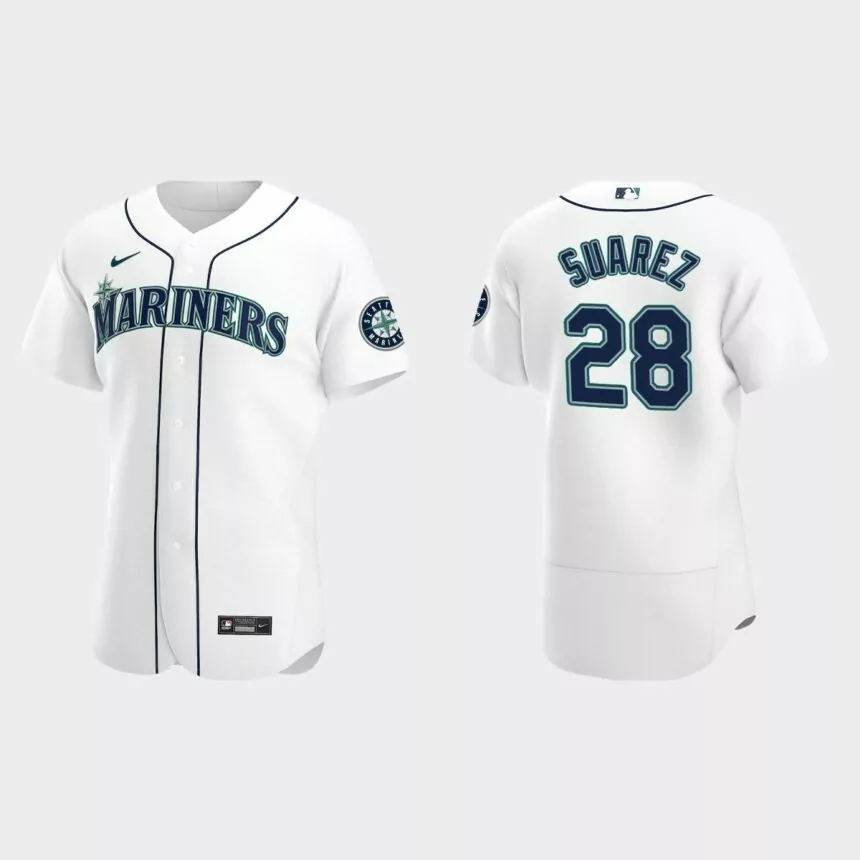 Eugenio Suarez Seattle Mariners Authentic Home Jersey – White