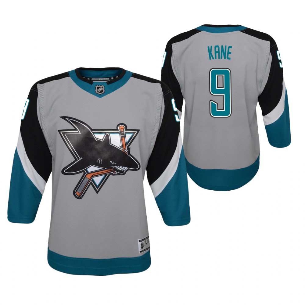 Evander Kane San Jose Sharks 2021 Reverse Retro Gray Youth Jersey Replica