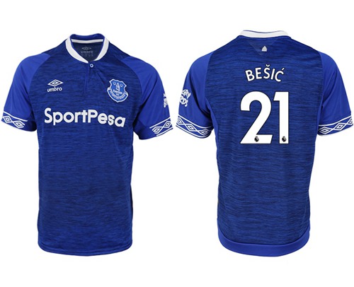 Everton #21 Besic Home Soccer Club Jersey