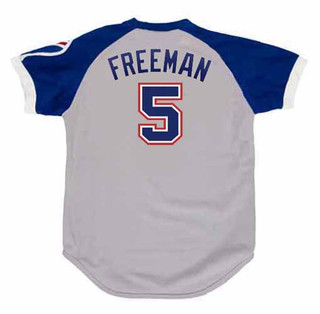 FREDDIE FREEMAN Atlanta Braves 1970's Away Majestic Throwback Baseball Jersey