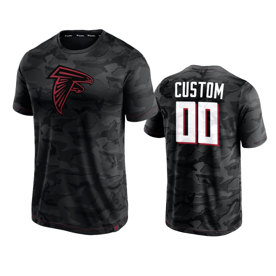 Falcons Black Custom Camo Jacquard T-Shirt