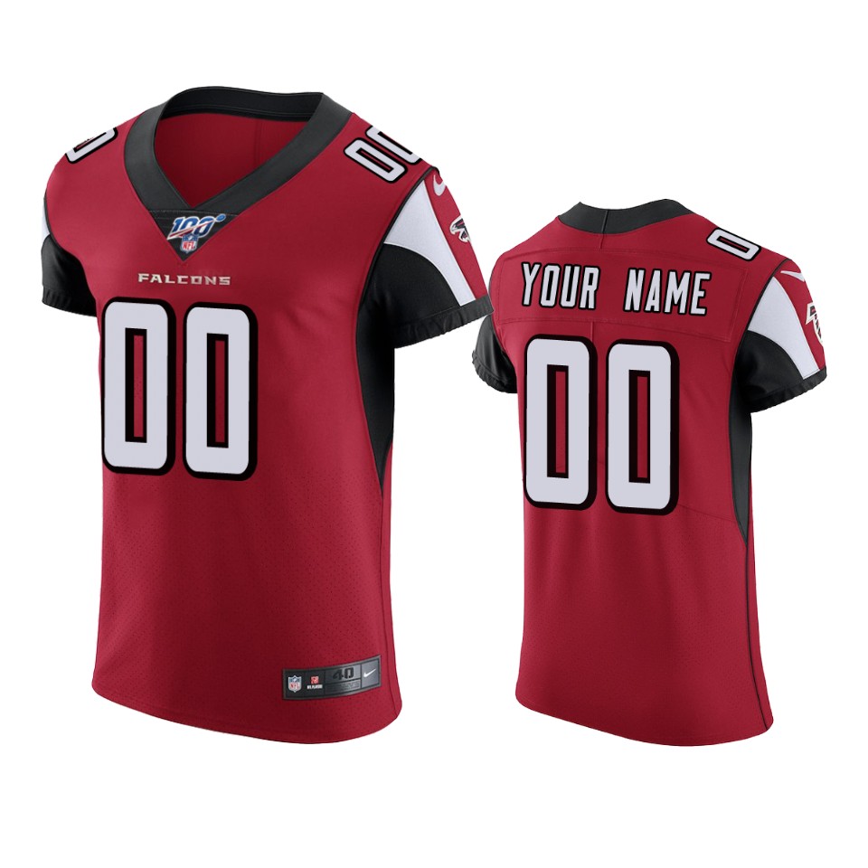 Falcons Red Custom 100th Season Jersey