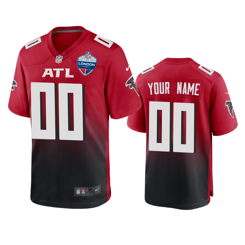 Falcons Red Custom 2021 NFL London Game Jersey