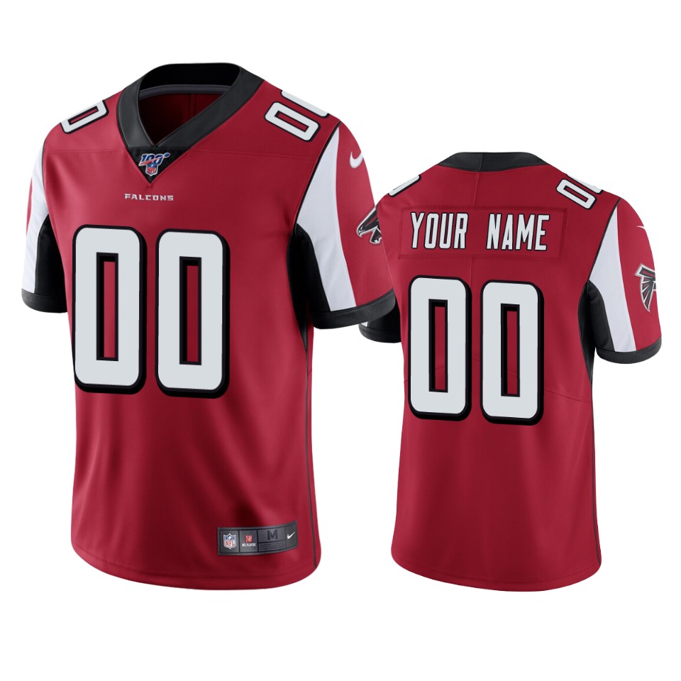 Falcons Red Custom Limited Jersey 100th Season