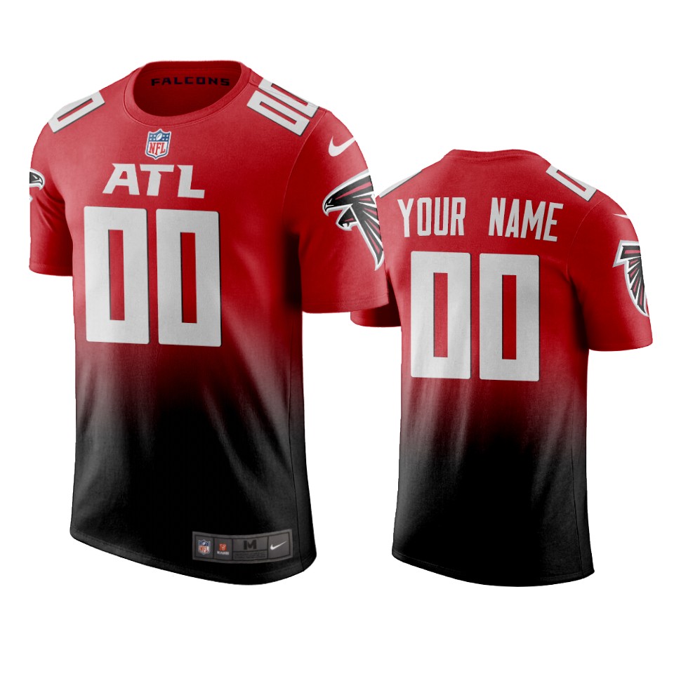 Falcons Red Custom Name & Number Men's T-Shirt