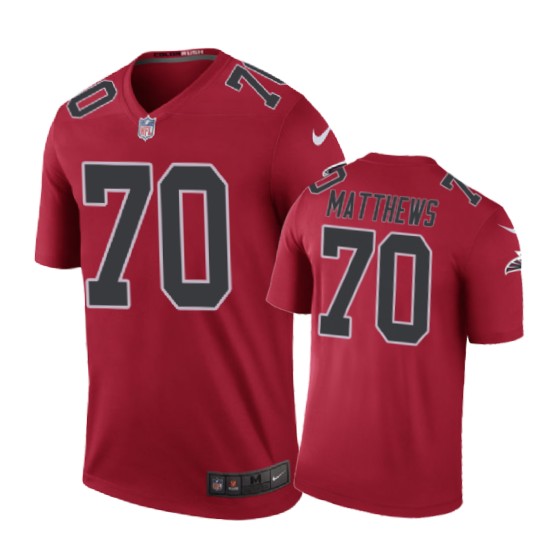 Falcons Red Jake Matthews Color Rush Legend Jersey