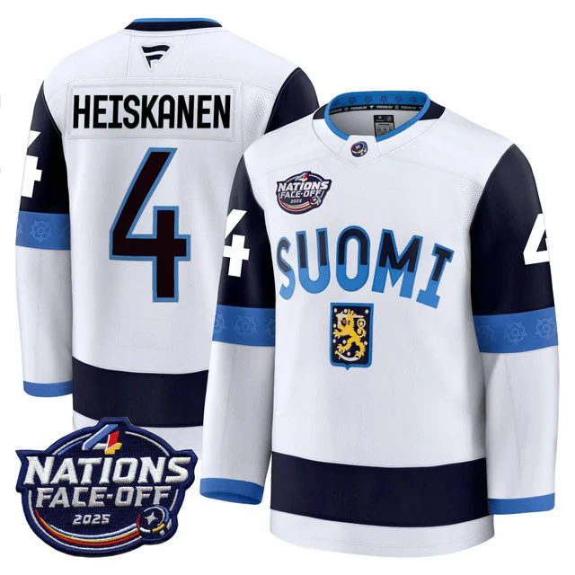 Finland 4 Nations Face-Off 2025 Premium Jersey #4 HEISKANEN.webp
