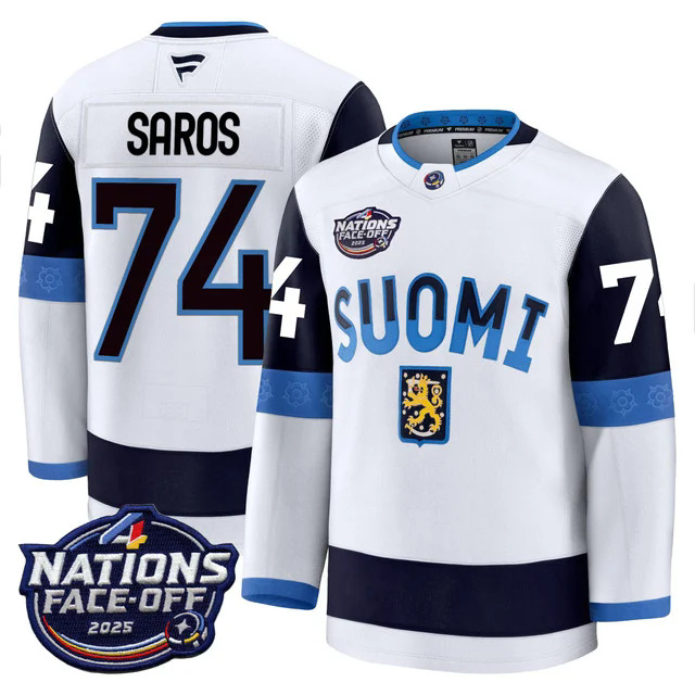 Finland 4 Nations Face-Off 2025 Premium Jersey #74 SAROS.webp