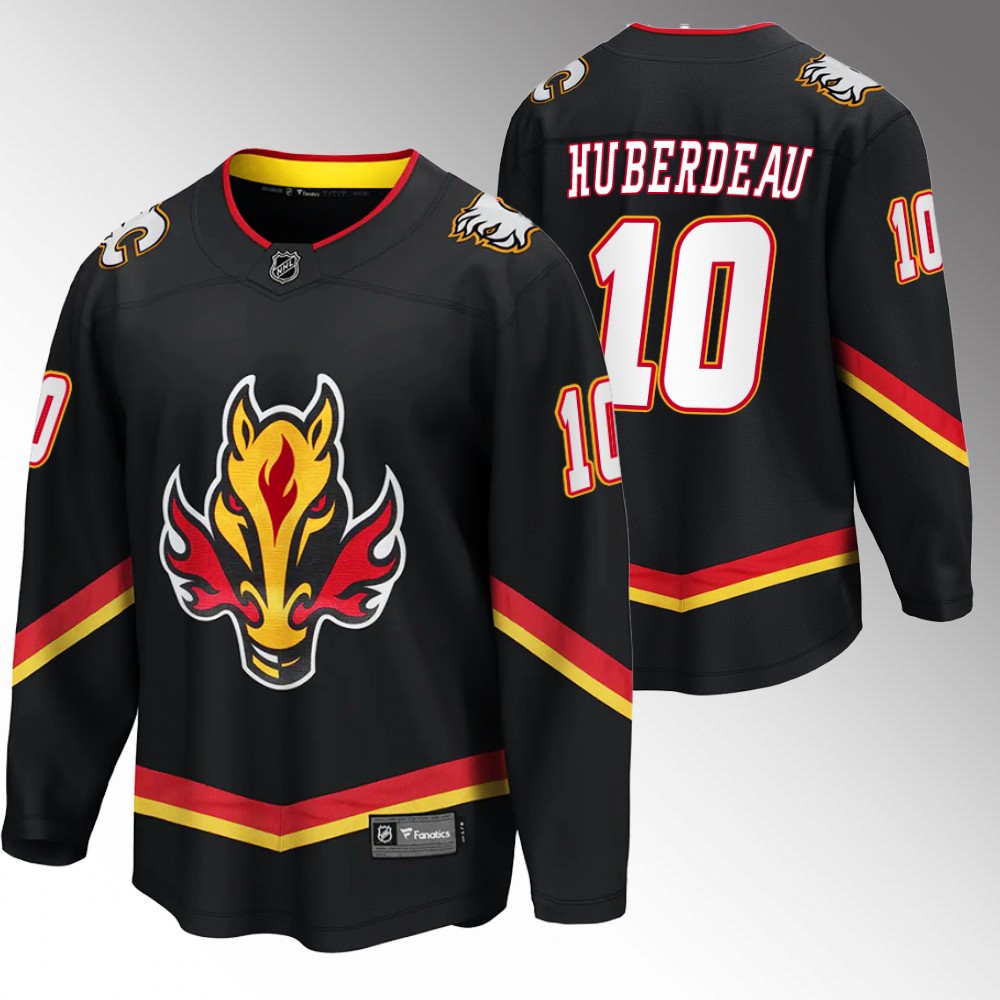 Flames #10 Jonathan Huberdeau Black 2022-23 Alternate Jersey