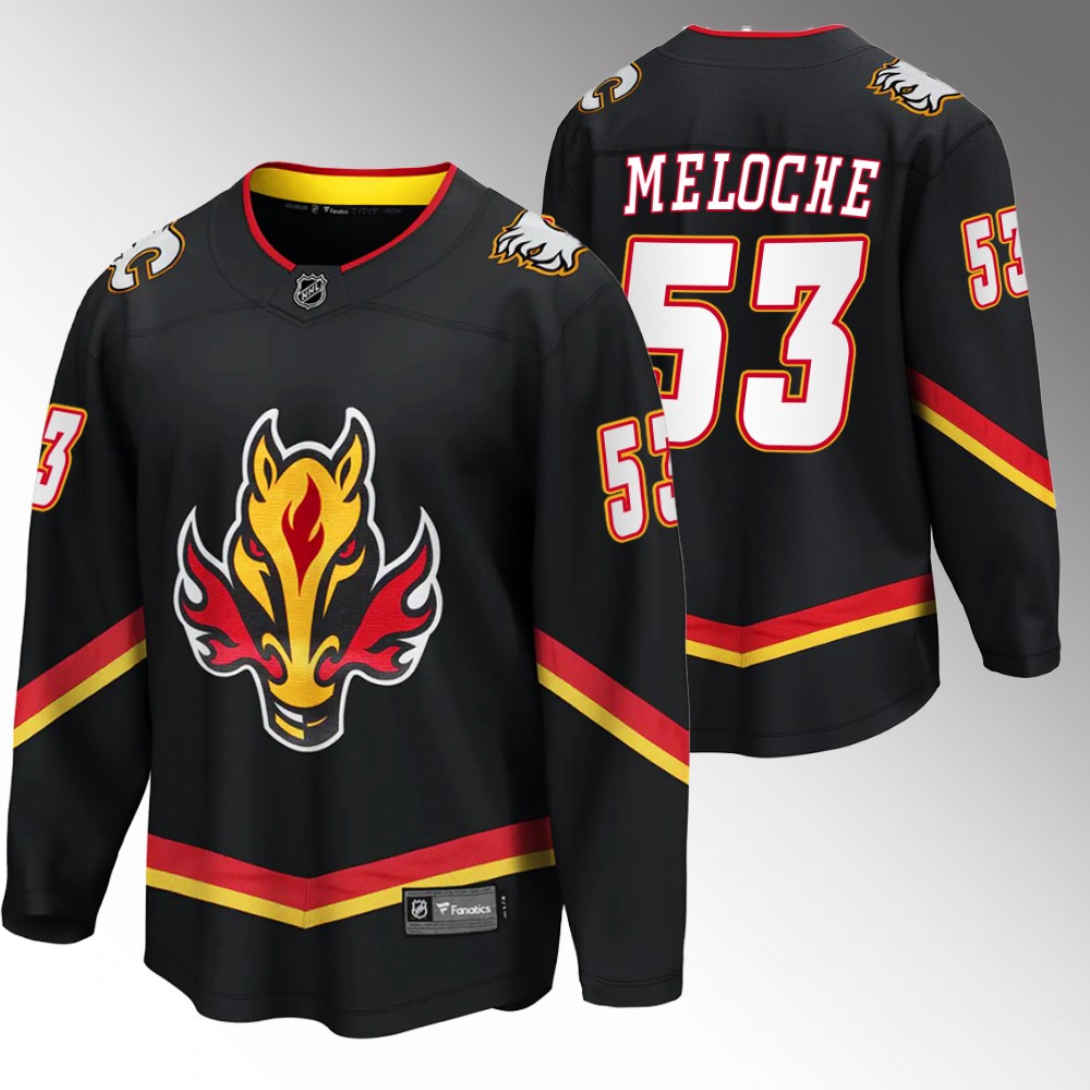 Flames #53 Nicolas Meloche Black 2022-23 Alternate Jersey