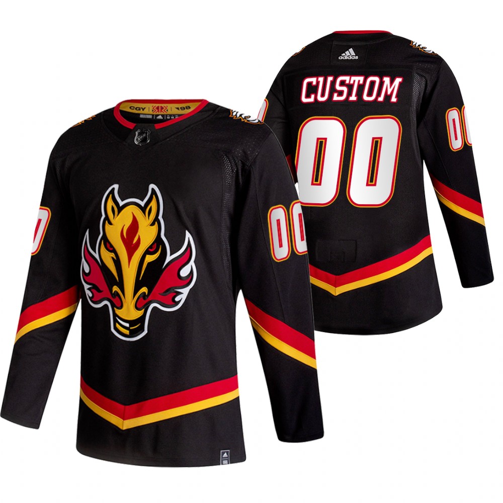 Flames 2021 Reverse Retro #00 Custom Black Jersey Special Edition Authentic