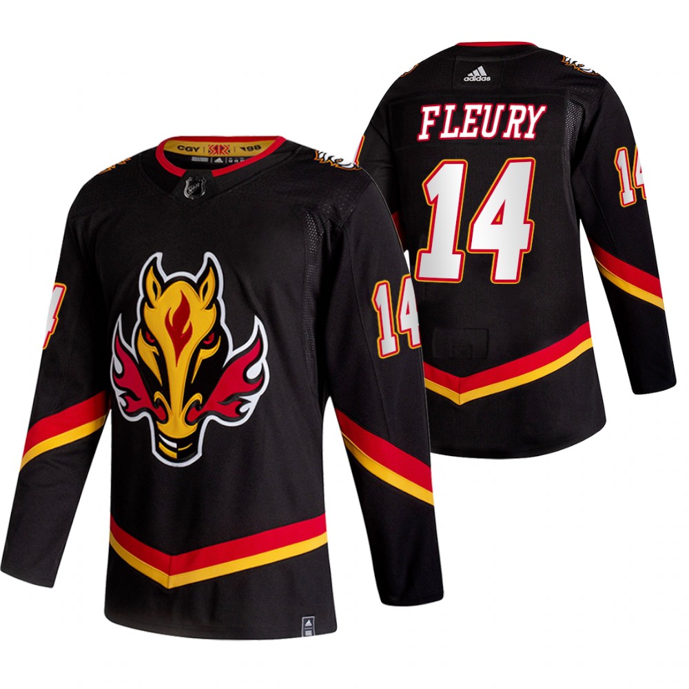 Flames 2021 Reverse Retro #14 Theoren Fleury Black Jersey Special Edition Authentic