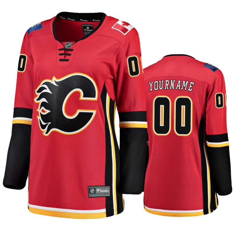 Flames Custom Red Breakaway Player Home Jersey