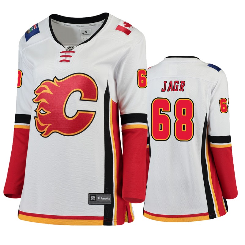 Flames Jaromir Jagr White Breakaway Fanatics Branded Jersey