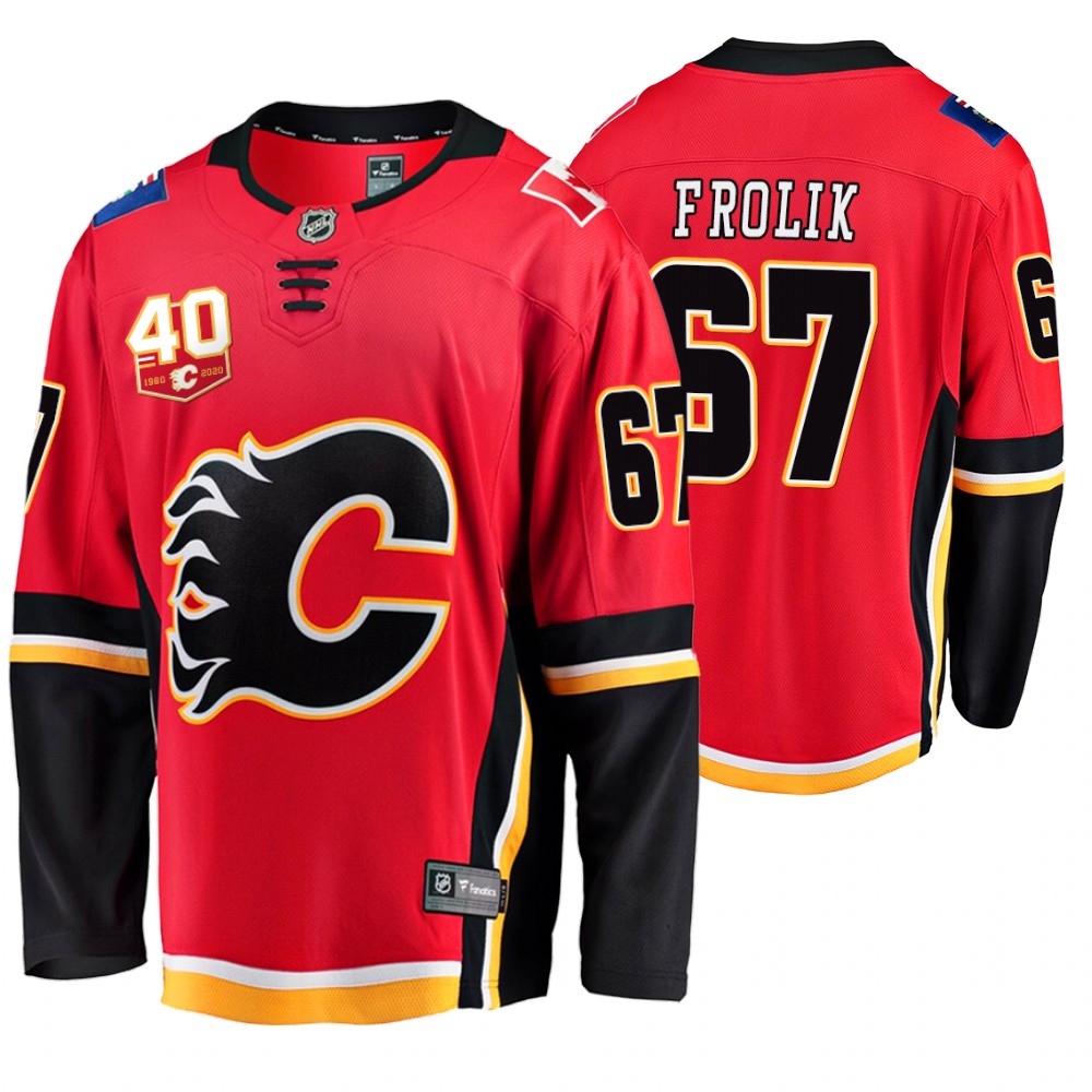 Flames Michael Frolik Red 40th Anniversary Breakaway Home Jersey