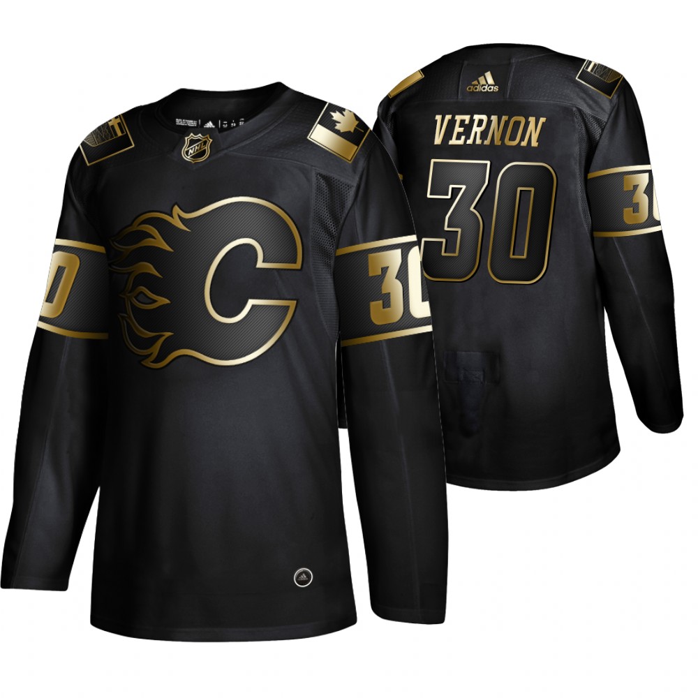 Flames Mike Vernon Men's Authentic 2019 NHL Golden Edition Jersey