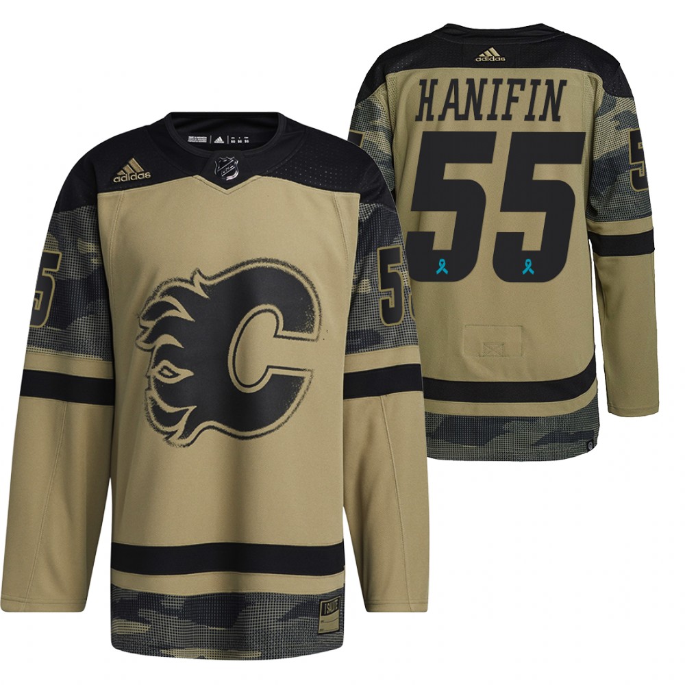 Flames Noah Hanifin Canadian Armed Force Camo 2021 CAF Night Jersey