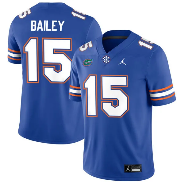 Florida Gators #15 Harrison Bailey 2025 Royal Football Game Jersey 