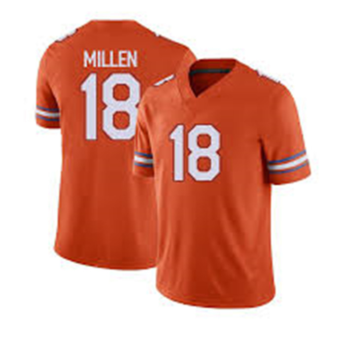 Florida Gators #18 Clay Millen  Orange 2025 Football Game Jersey 