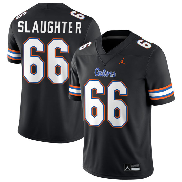 Florida Gators #66  Jake Slaughter Black 2025 Football Game Jersey 