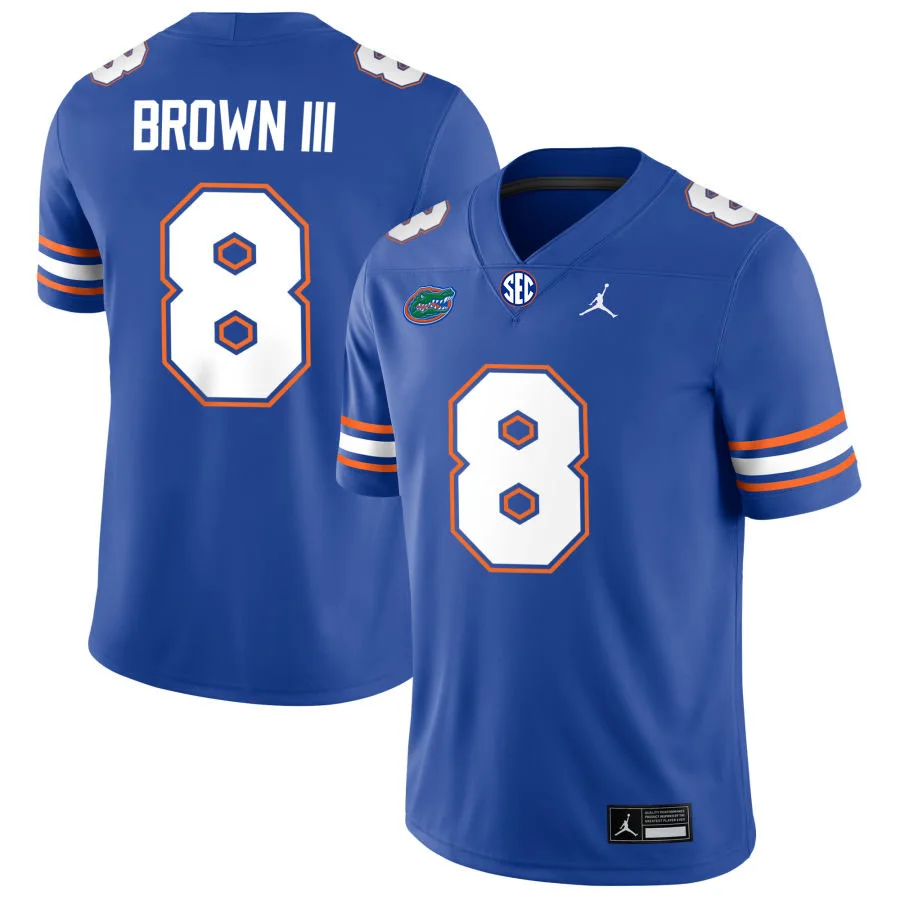 Florida Gators #8 Vernell Brown III 2025 Royal Football Game Jersey 