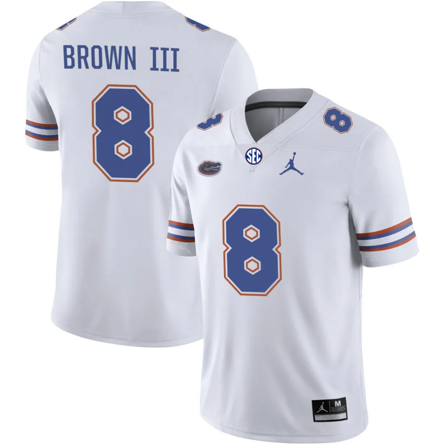 Florida Gators #8 Vernell Brown III White 2025 Football Game Jersey 