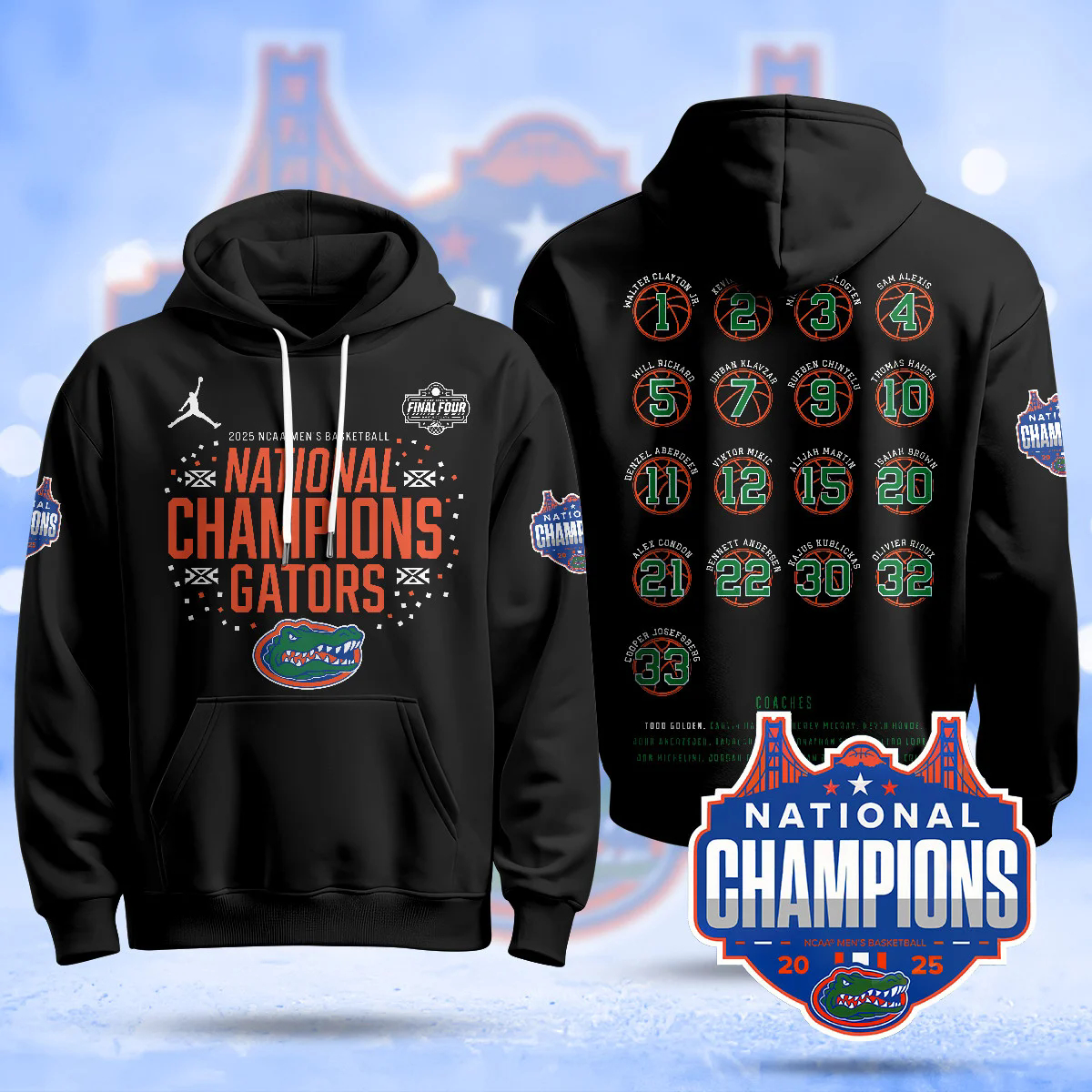 Florida Gators 2025 National Champions Basketball Hoodie N2 BLACK.webp