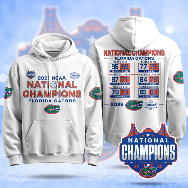 Florida Gators 2025 National Champions Basketball Hoodie WHITE.webp