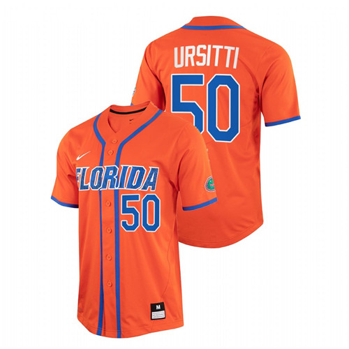 Florida Gators Anthony Ursitti Men Orange College Baseball Full-Button Jersey