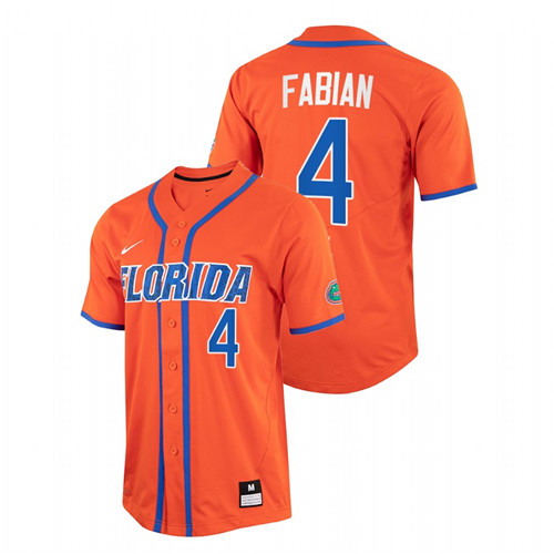 Florida Gators Jud Fabian Men Orange College Baseball Full-Button Jersey