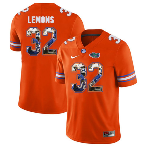 Florida Gators Orange Adarius Lemons College Football Portrait Jersey