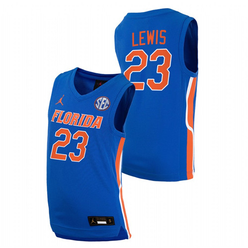 Florida Gators Scottie Lewis College Basketball Royal Alumni Player Jersey Men