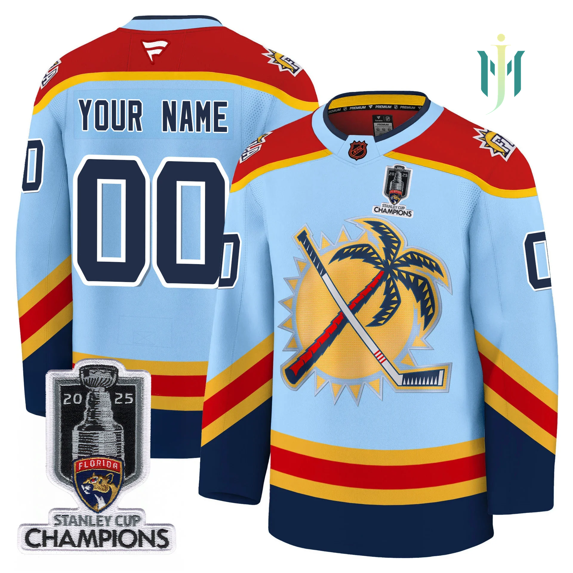 Florida Panthers 2025 Stanley Cup Champions Custom Jersey BLUE