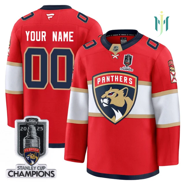 Florida Panthers 2025 Stanley Cup Champions Custom Jersey RED