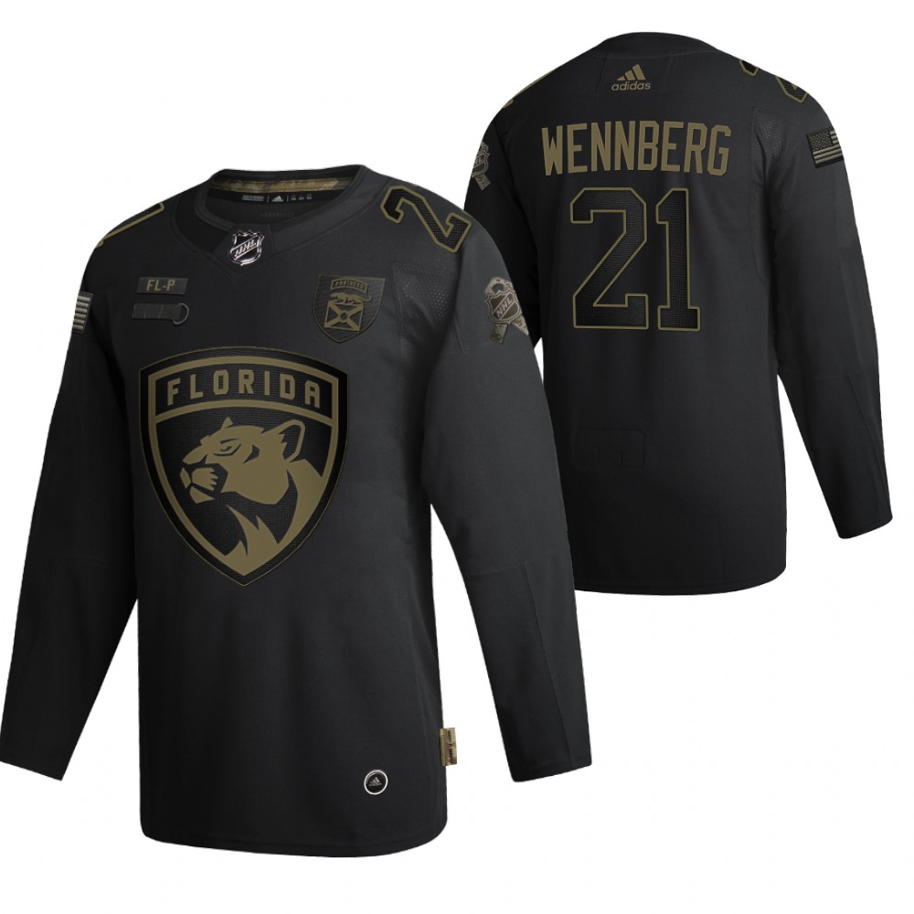 Florida Panthers Alexander Wennberg Black 2020 Veterans Day Authentic Jersey